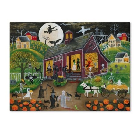 Trademark Fine Art Cheryl Bartley 'Ho Down Barn Dance Halloween' Canvas Art, 18x24 ALI12442-C1824GG